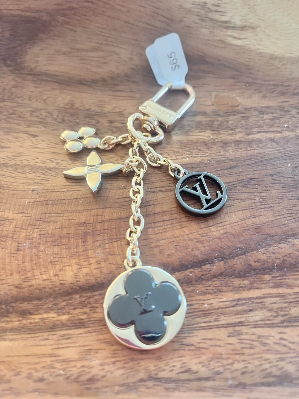 Louis Vuitton Gold-Tone and Black Enamel Charm Key & Card Holder